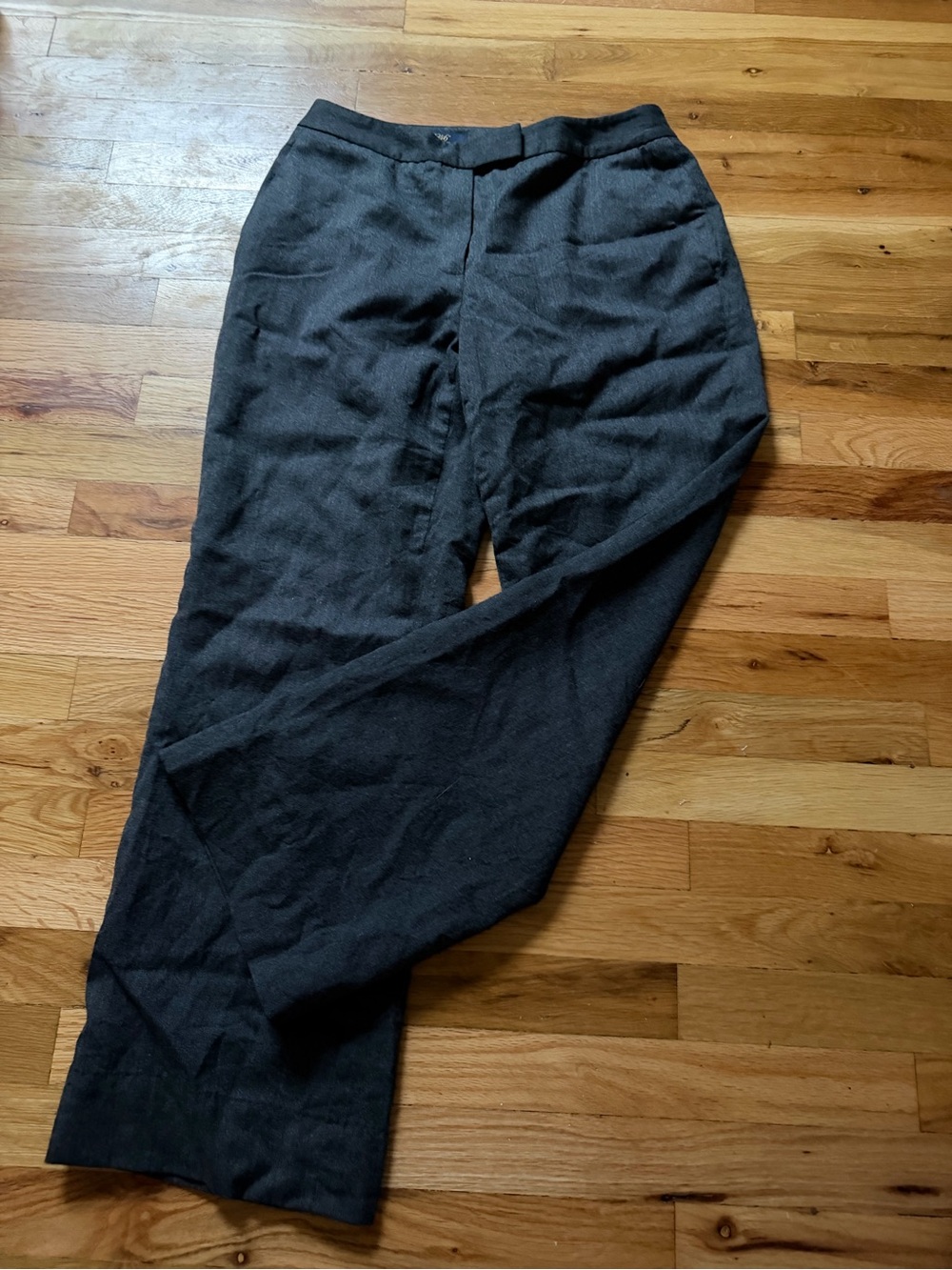 Brooks Brothers 100% Wool Charcoal Straight-Leg Trousers